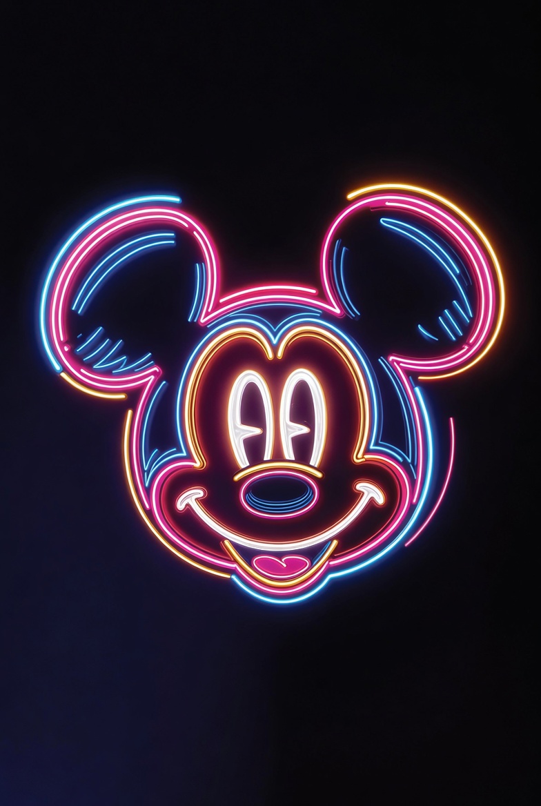 Neon Mickey Mouse illustration Neon Mickey Mouse illustration