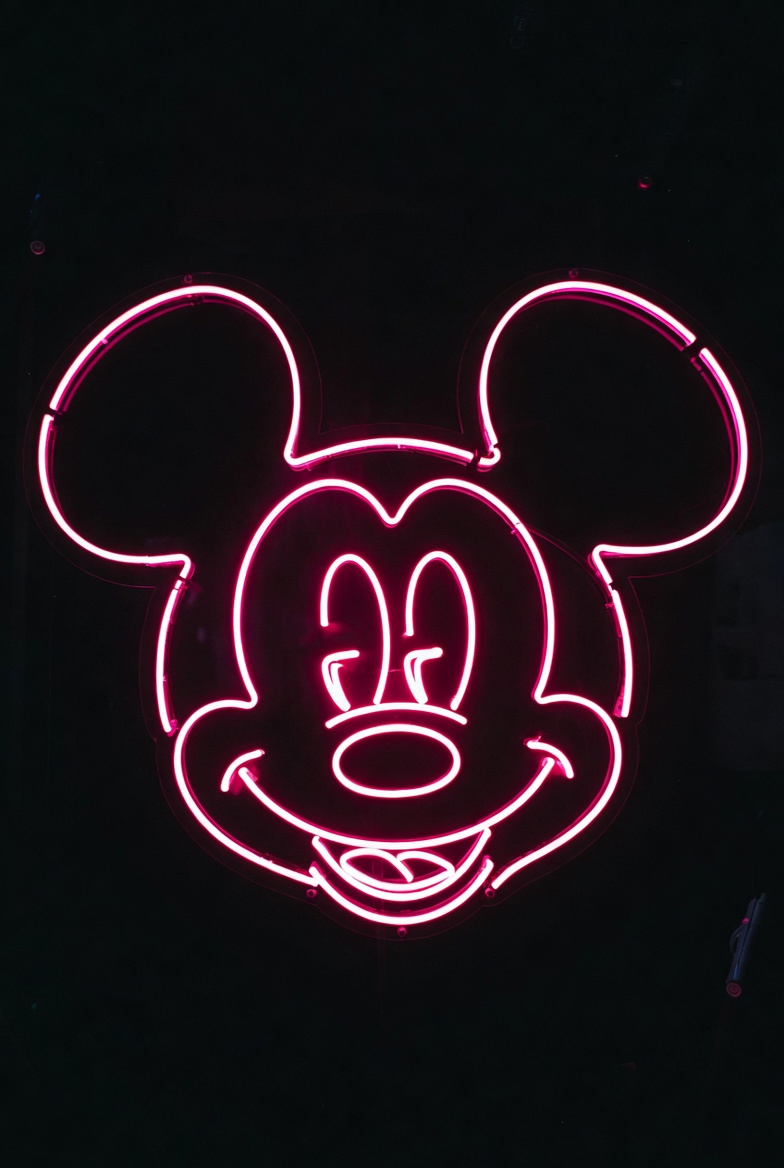 Pink Neon Mickey Mouse Pink Neon Mickey Mouse