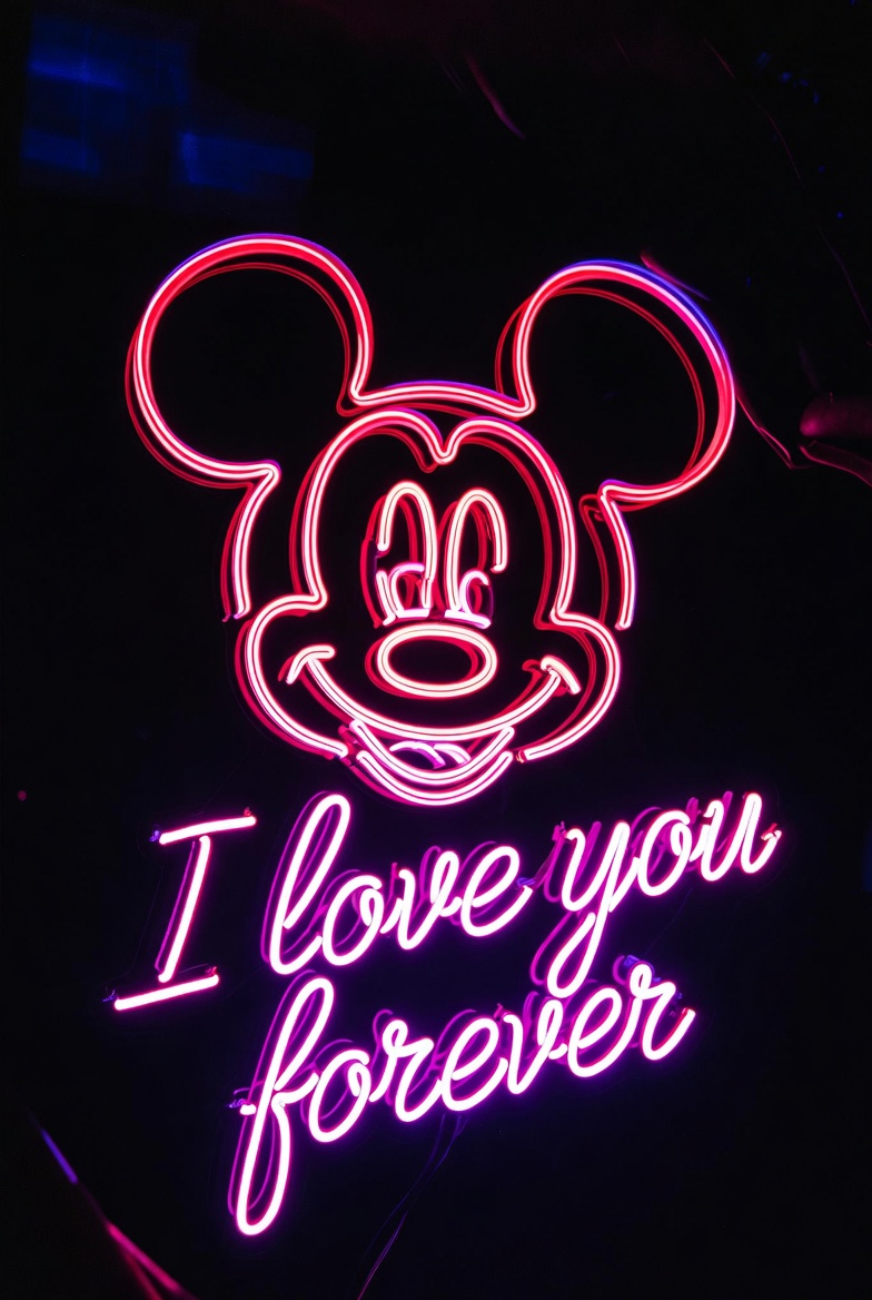 Neon Mickey Mouse I Love You Forever Sign Neon Mickey Mouse I Love You Forever Sign