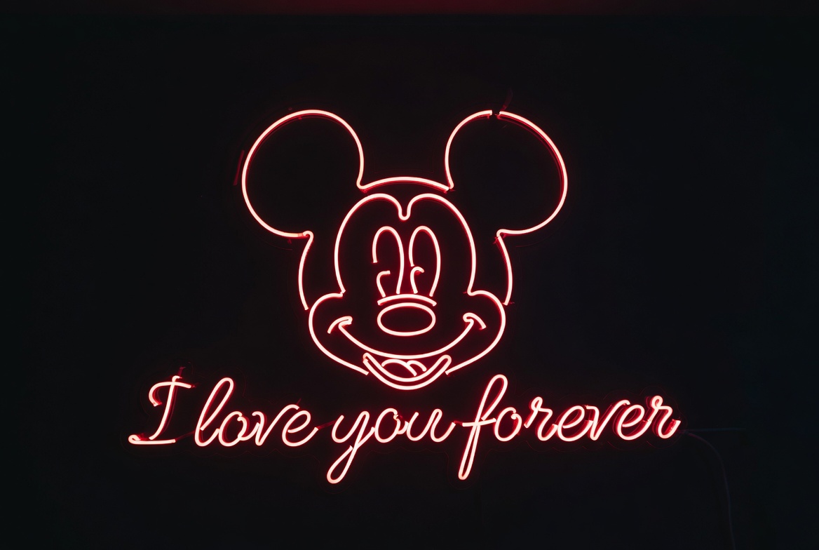 Neon Mickey Mouse I Love You Forever Sign Neon Mickey Mouse I Love You Forever Sign