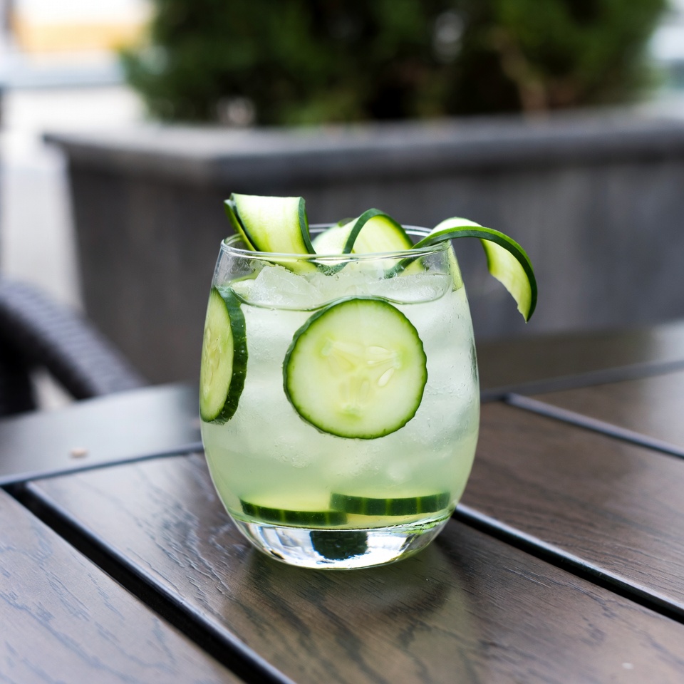 Cucumber Gimlet Cocktail with Slices Cucumber Gimlet Cocktail with Slices