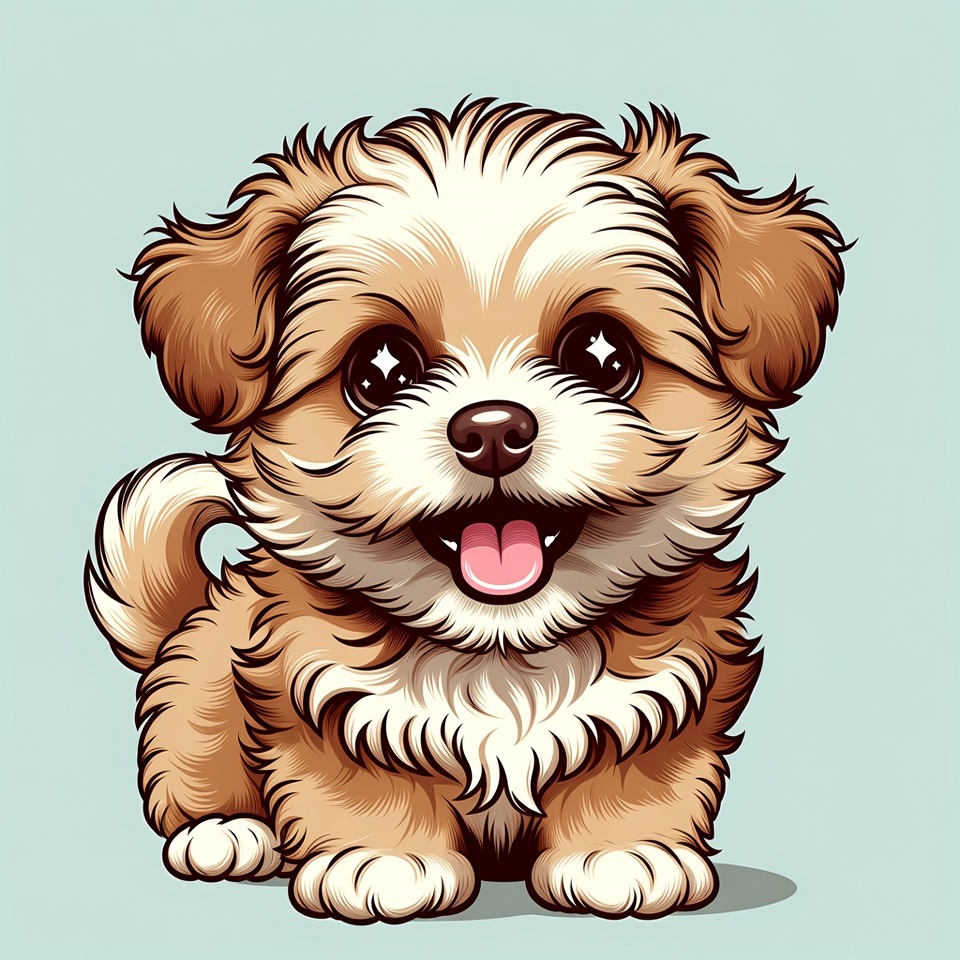 Cute Shih Tzu Puppy Illustration Cute Shih Tzu Puppy Illustration