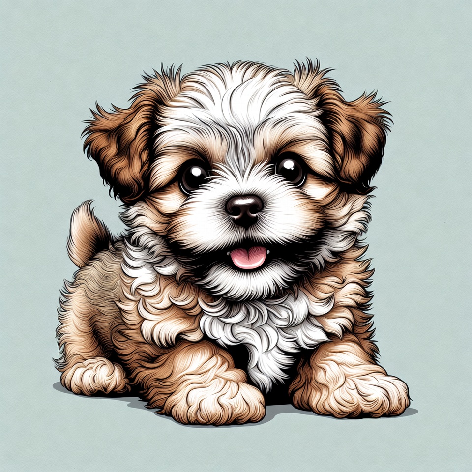 Cute Shih Tzu Puppy Illustration Cute Shih Tzu Puppy Illustration