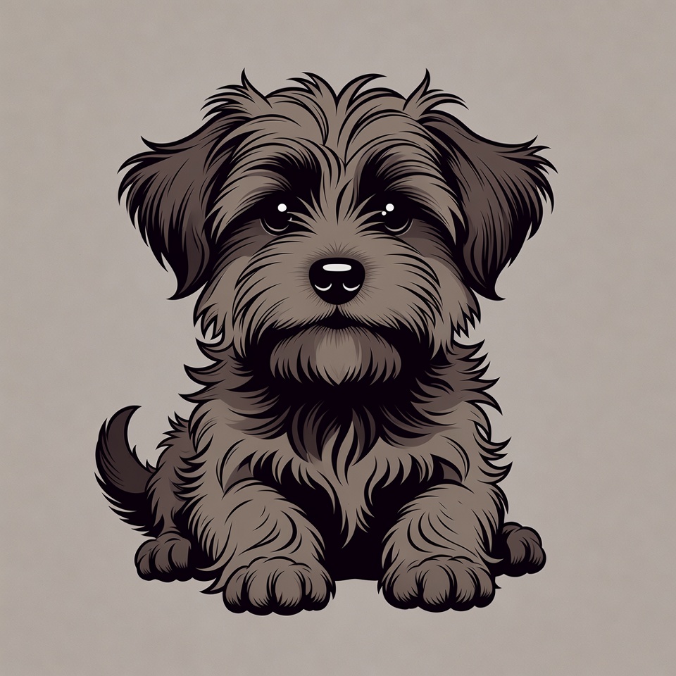 Cute fluffy puppy illustration Cute fluffy puppy illustration