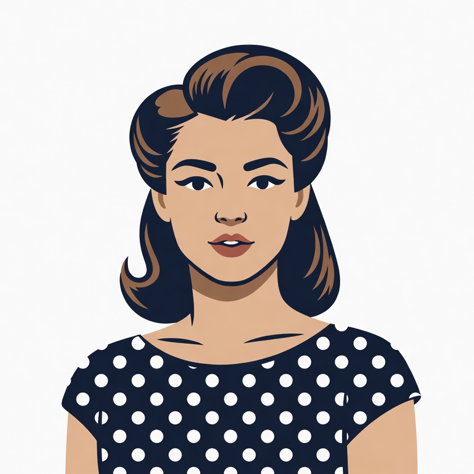 Asian woman in polka dot dress Asian woman in polka dot dress