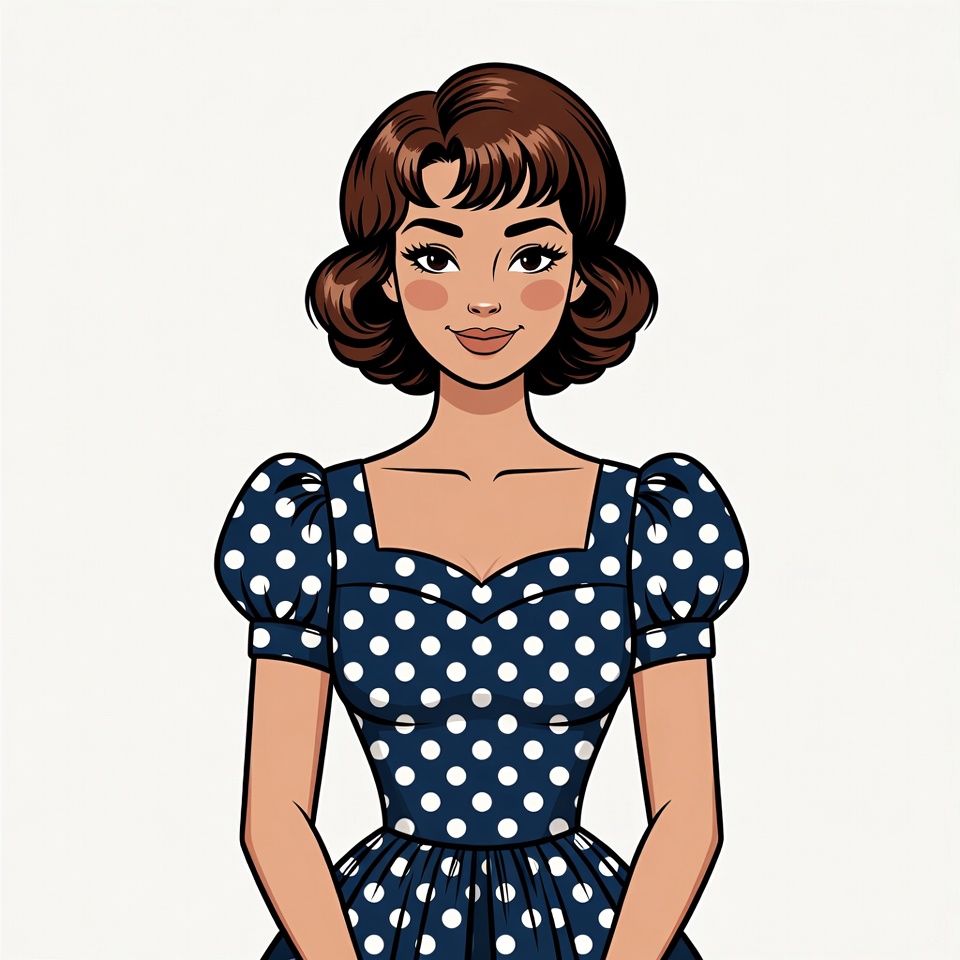 Woman in polka dot dress Woman in polka dot dress