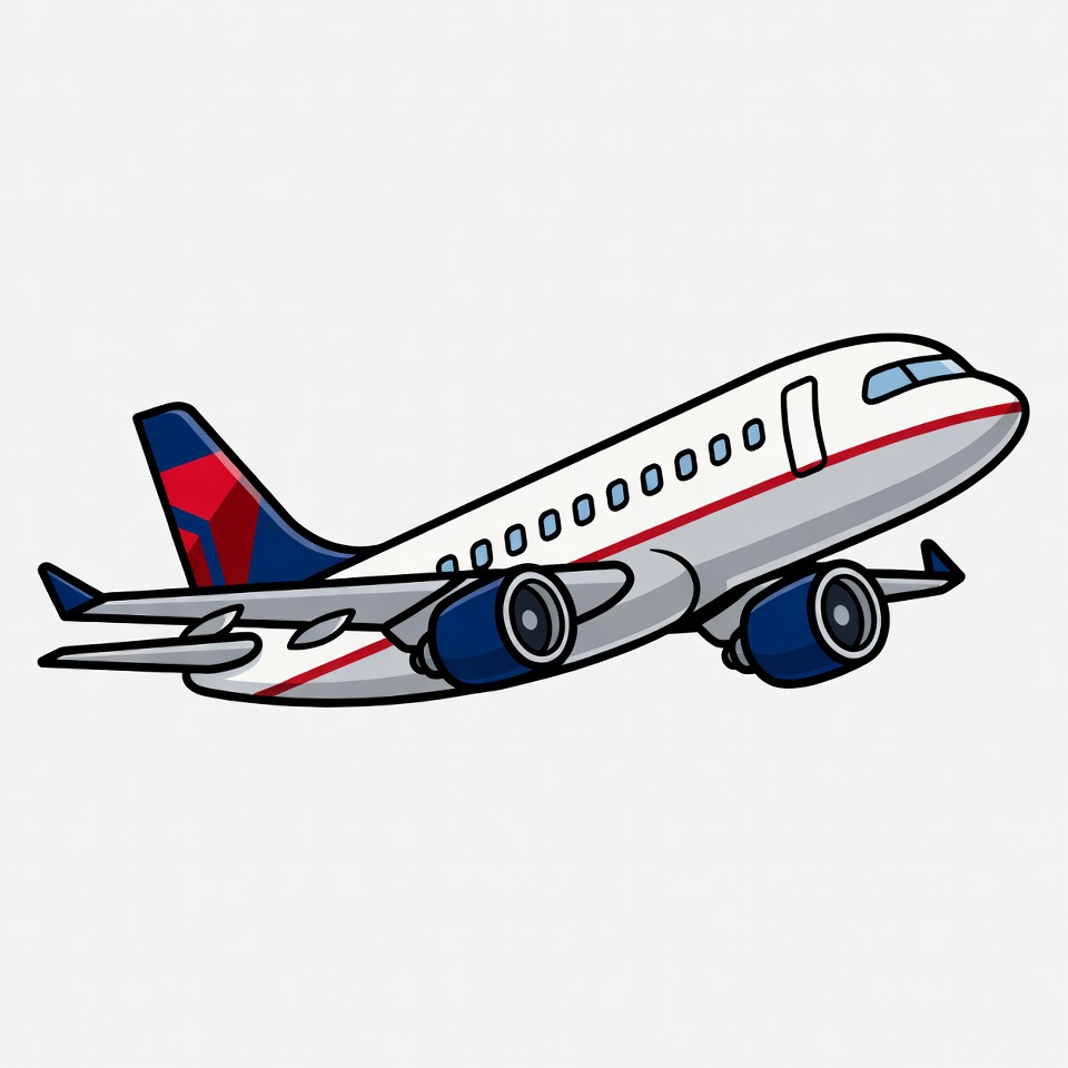 Delta Airlines airplane illustration Delta Airlines airplane illustration