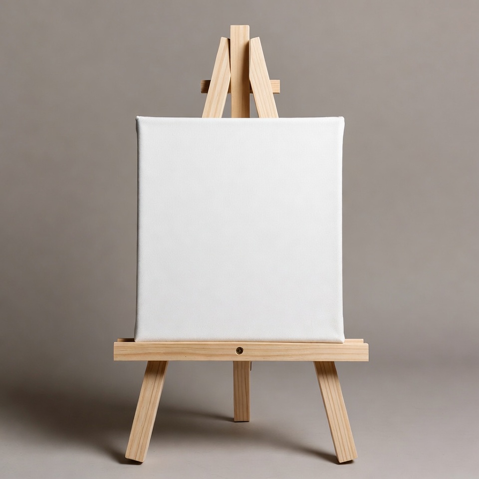 Blank Canvas on Wooden Easel Blank Canvas on Wooden Easel