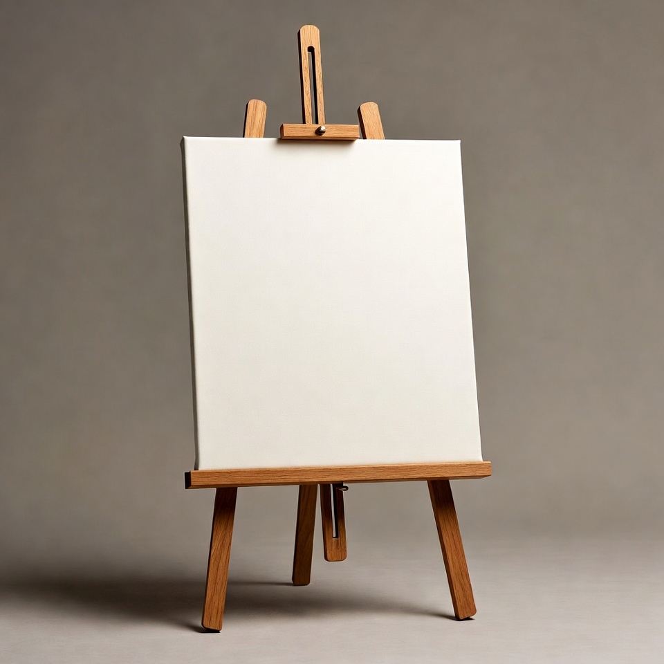 Blank Canvas on Wooden Easel Blank Canvas on Wooden Easel