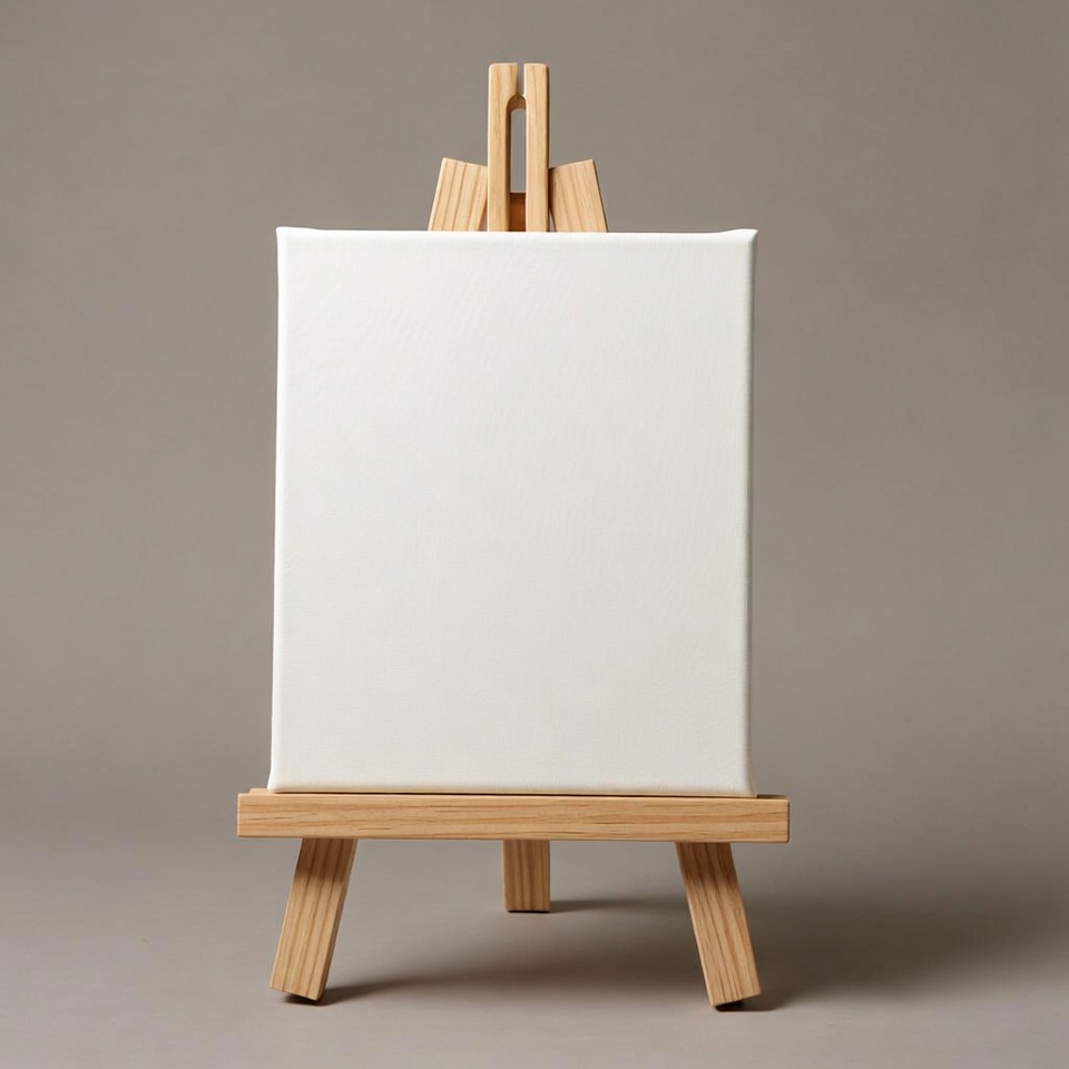 Blank Canvas on Wooden Easel Blank Canvas on Wooden Easel