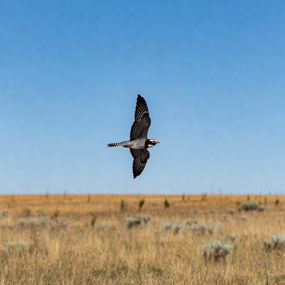 American Kestrel Flying over Grassland American Kestrel Flying over Grassland