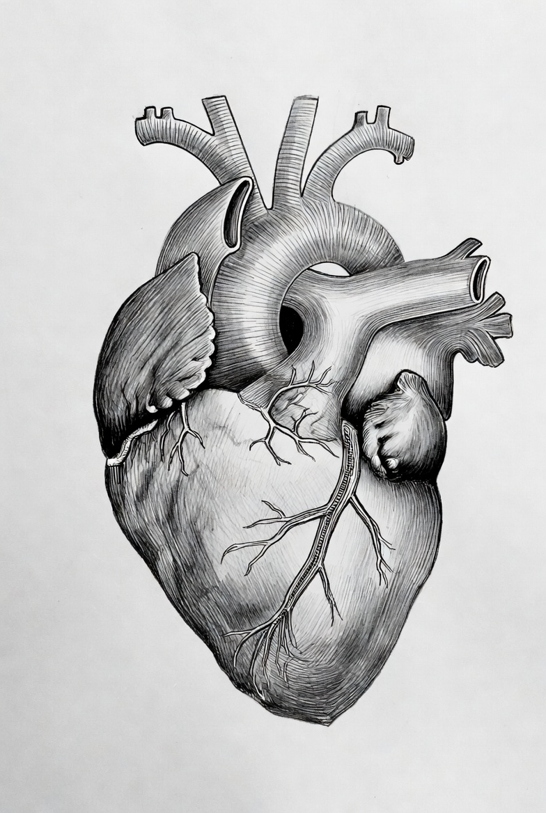 Detailed Anatomical Heart Illustration Detailed Anatomical Heart Illustration