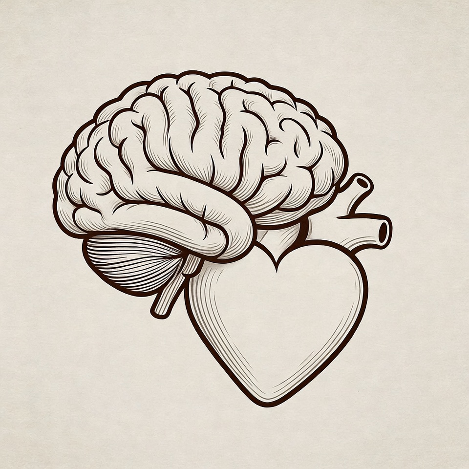 Brain and Heart Illustration Brain and Heart Illustration
