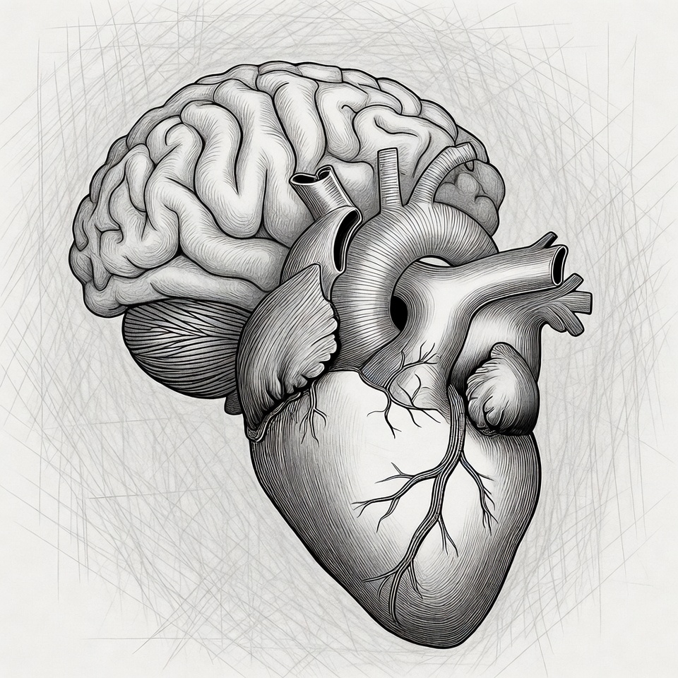 Brain and Heart Illustration Brain and Heart Illustration