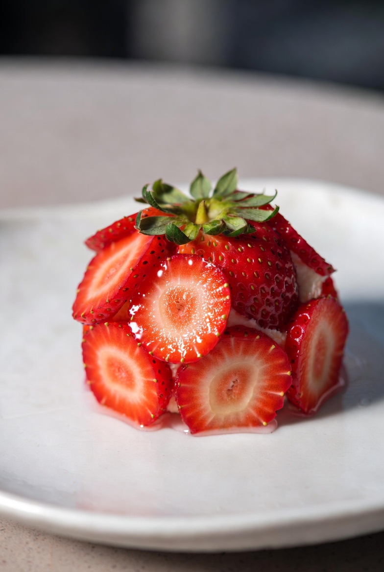 Strawberry Stack on White Plate Strawberry Stack on White Plate