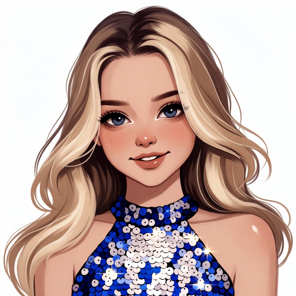 Blonde woman in sequin dress portrait Blonde woman in sequin dress portrait