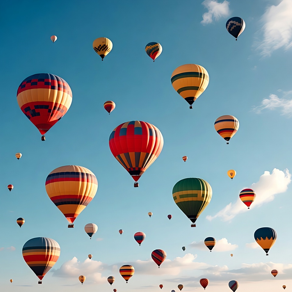 Colorful Hot Air Balloons in Sky Colorful Hot Air Balloons in Sky