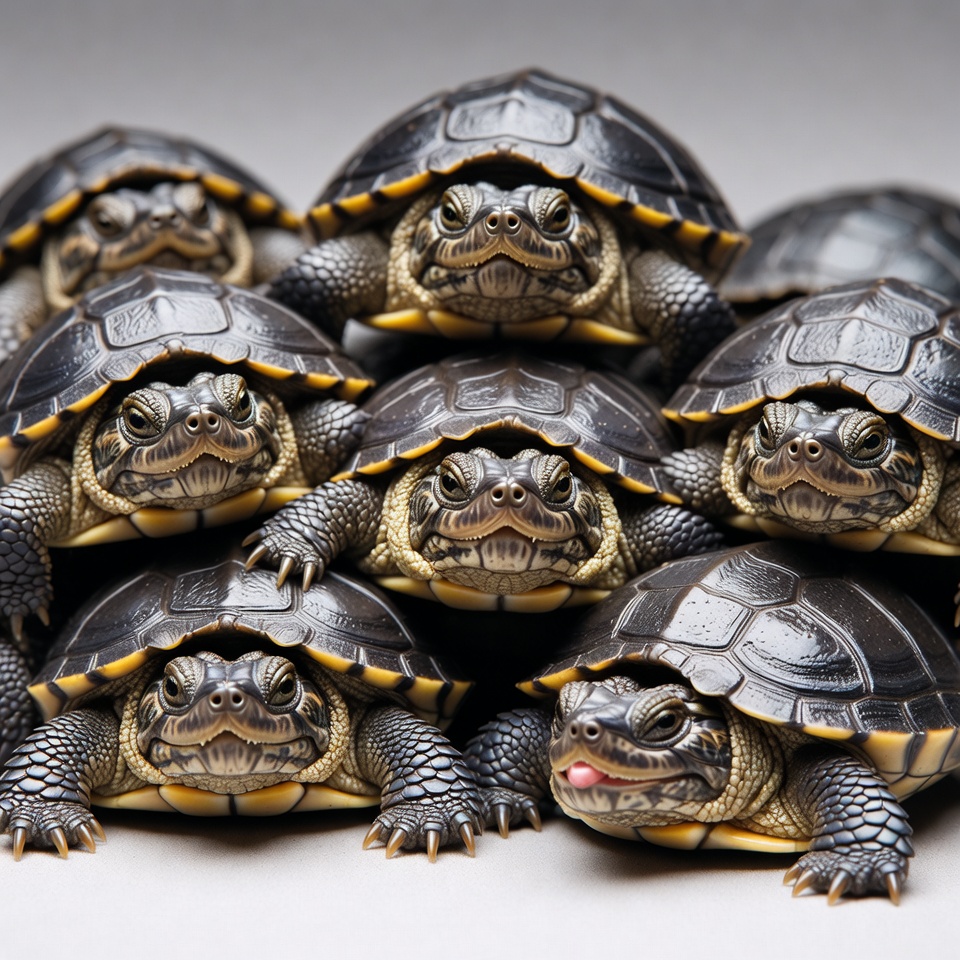 Stack of baby turtles Stack of baby turtles