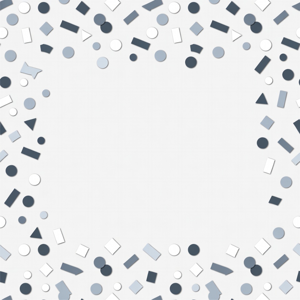 Gray confetti shapes border Gray confetti shapes border