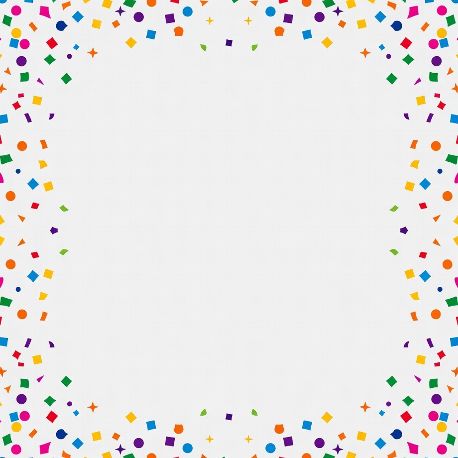 Colorful confetti border frame Colorful confetti border frame