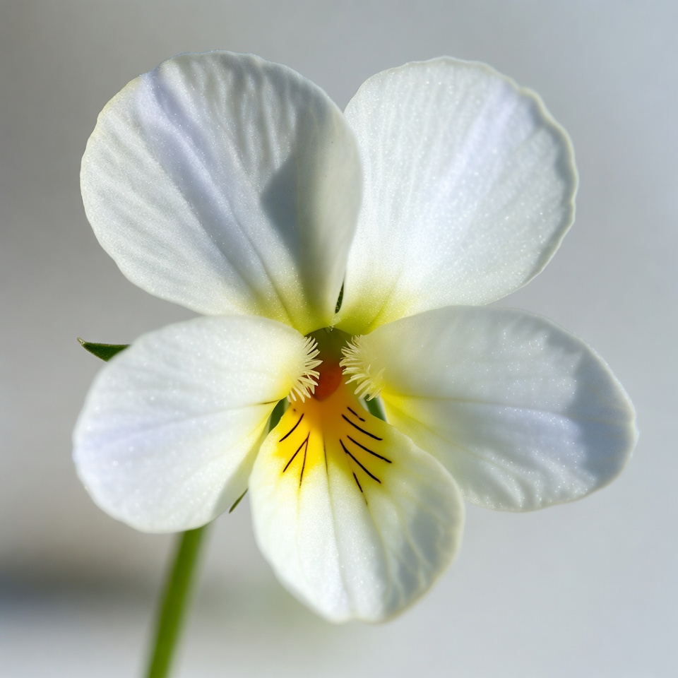 White Violet Flower with Yellow Center White Violet Flower with Yellow Center