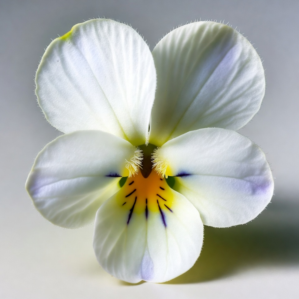 White Violet Flower with Yellow Center White Violet Flower with Yellow Center
