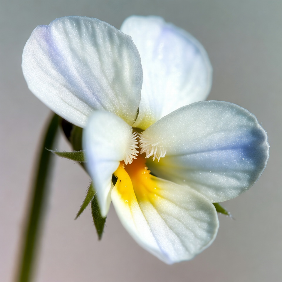 White Violet Flower with Yellow Center White Violet Flower with Yellow Center