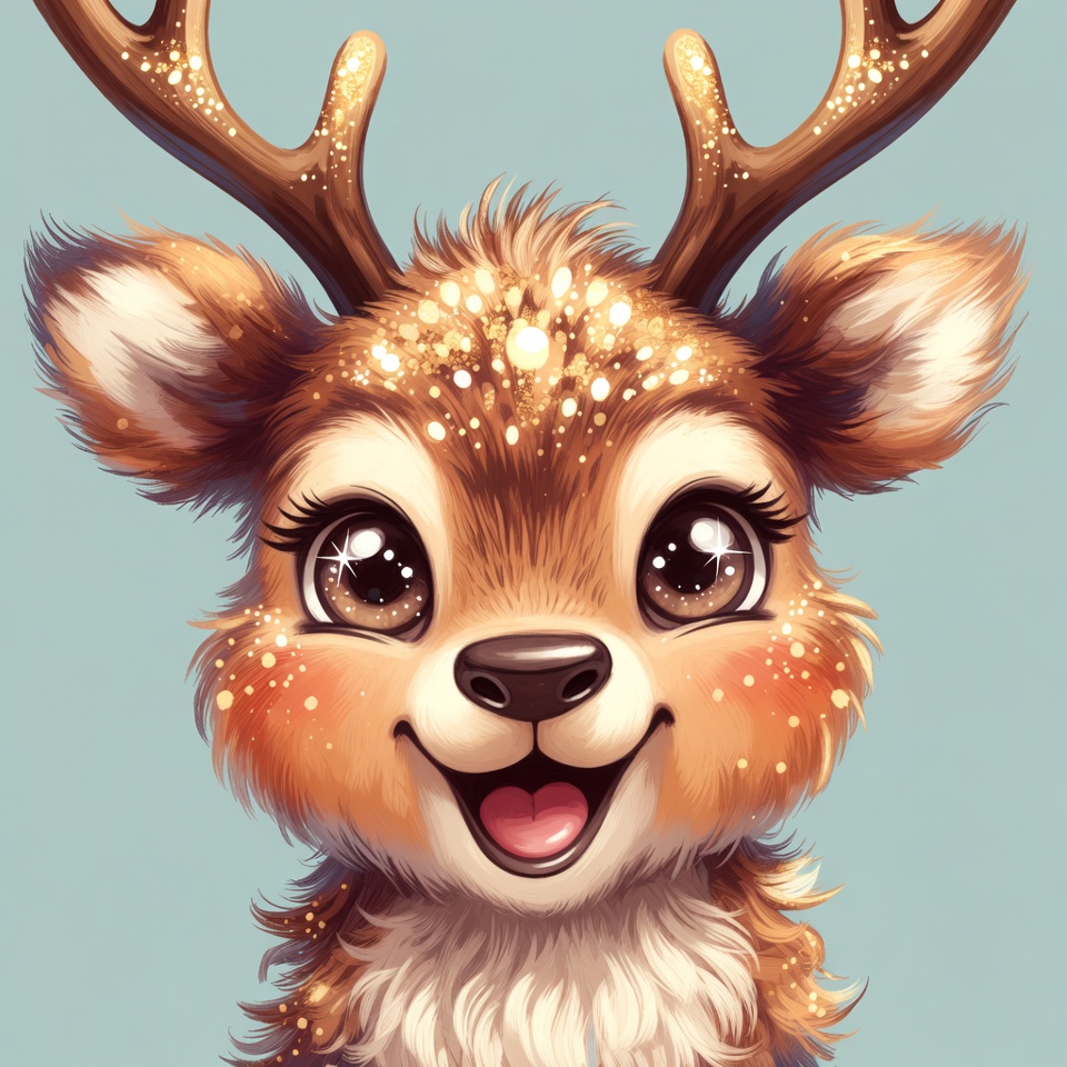 Cute cartoon baby deer smiling Cute cartoon baby deer smiling