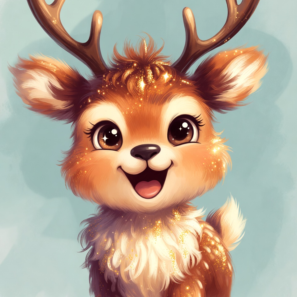 Cute sparkling baby deer illustration Cute sparkling baby deer illustration