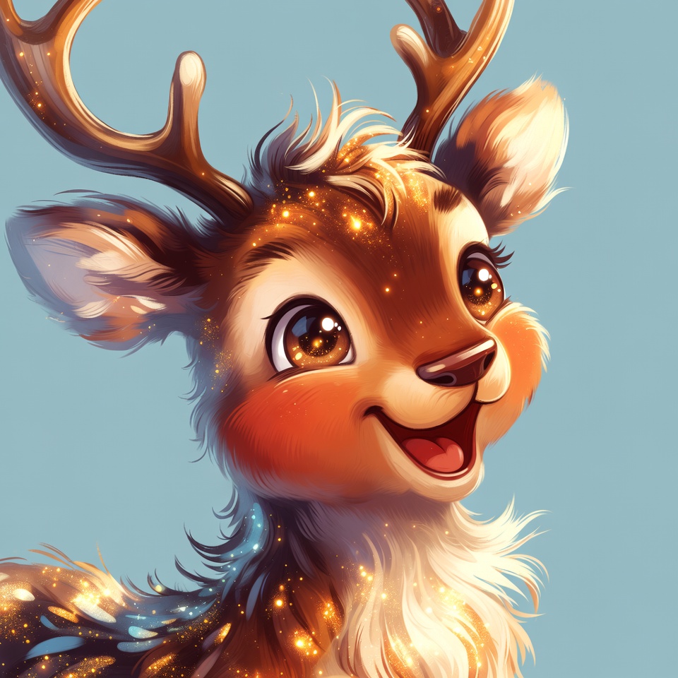 Cute sparkling reindeer illustration Cute sparkling reindeer illustration