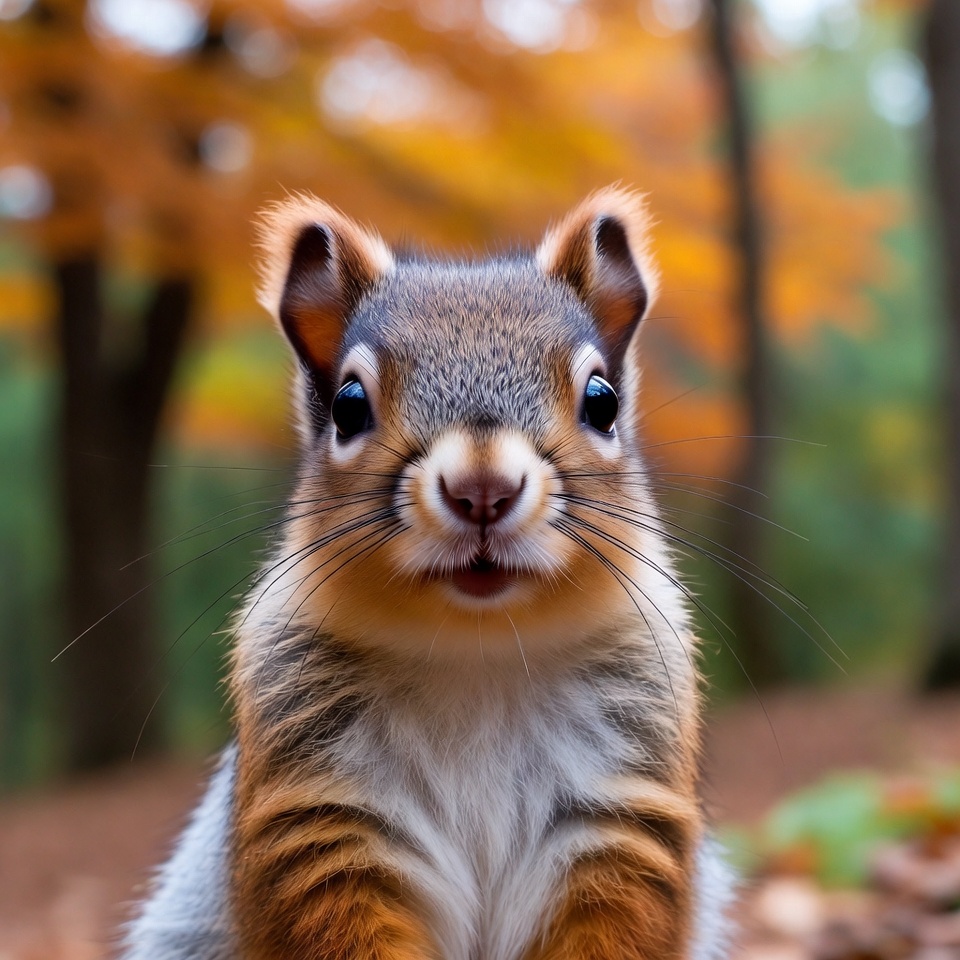 Cute squirrel in autumn forest Cute squirrel in autumn forest