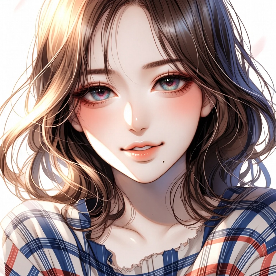 Anime girl with brown hair Anime girl with brown hair