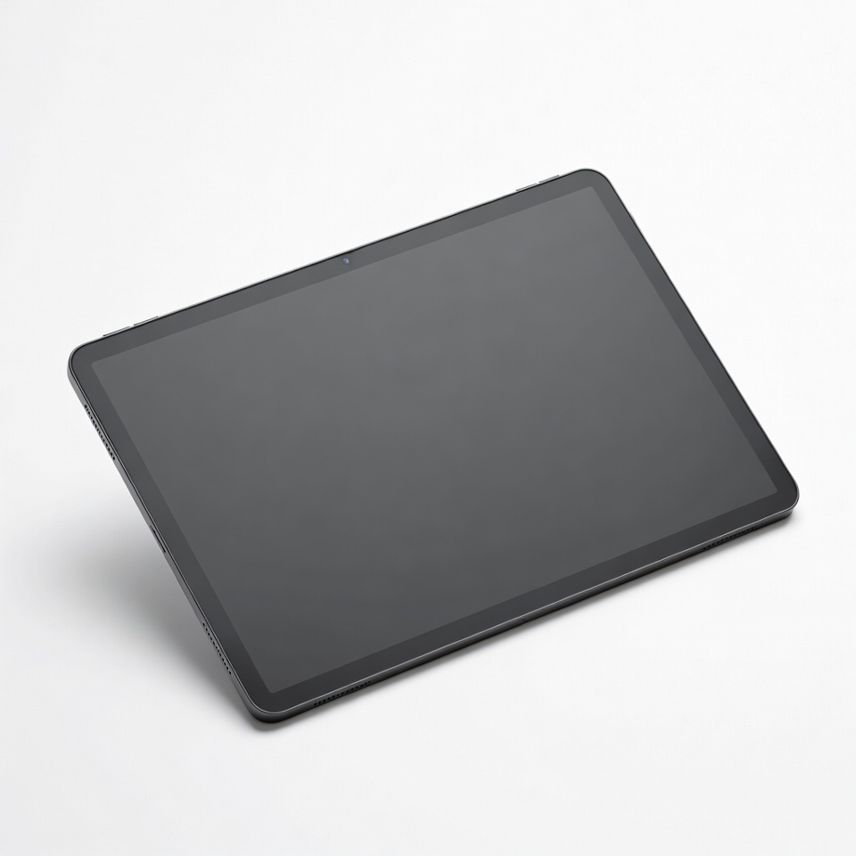 Black tablet on white background Black tablet on white background