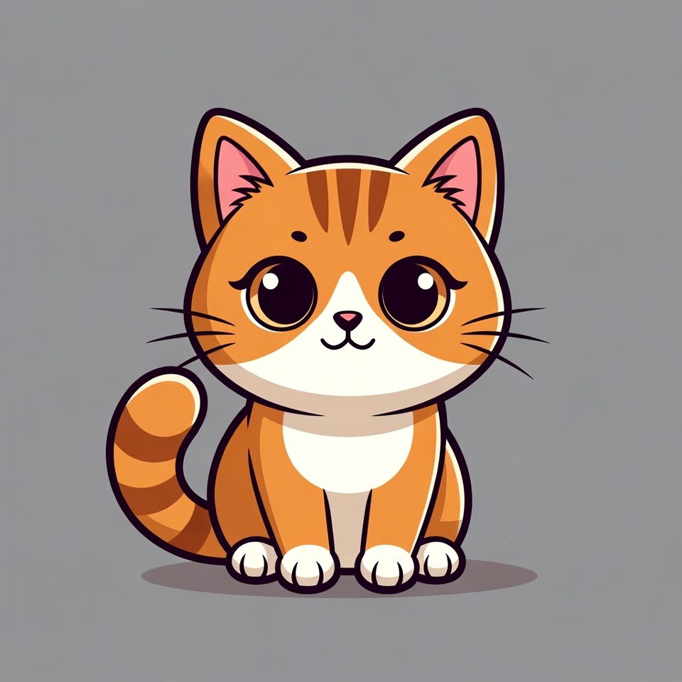 Cute orange tabby kitten illustration Cute orange tabby kitten illustration