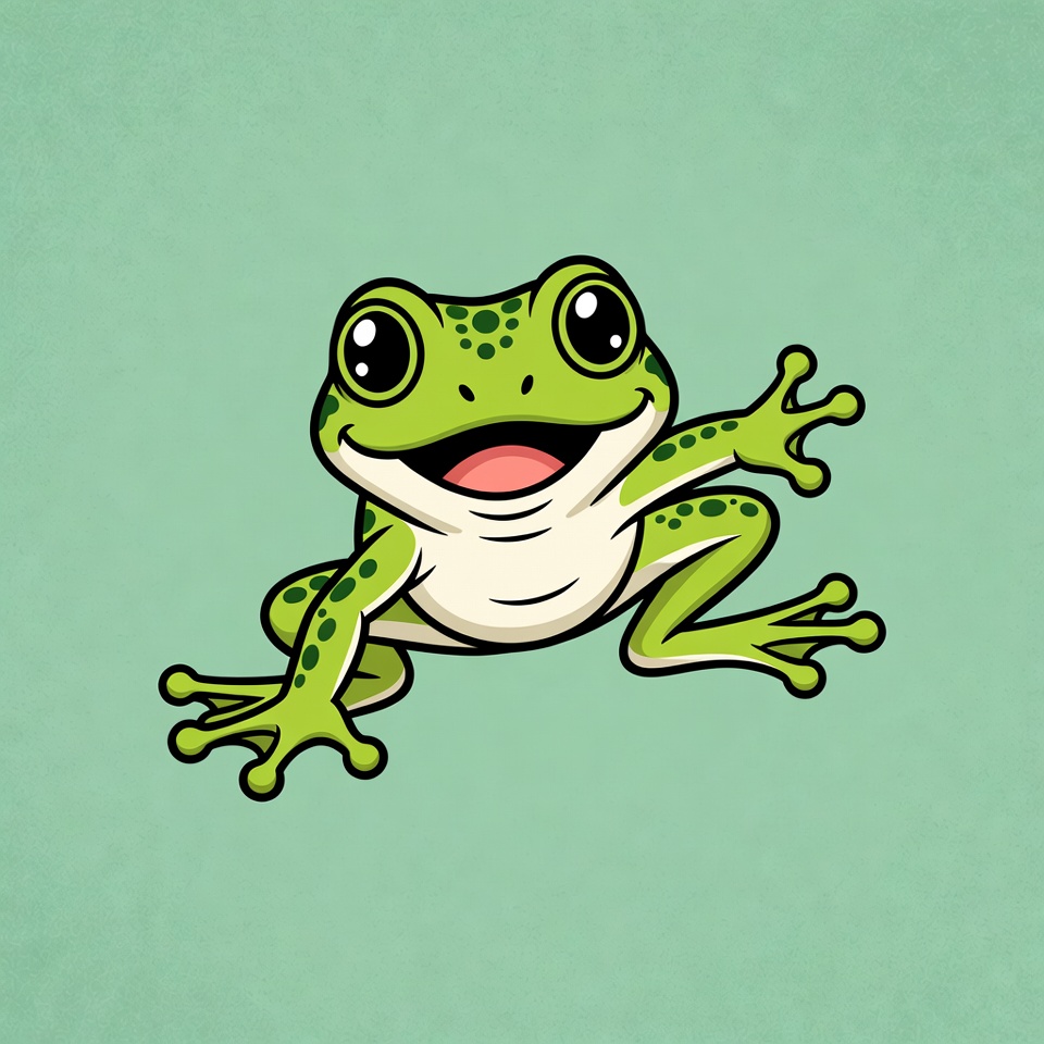 Cute cartoon frog waving Cute cartoon frog waving