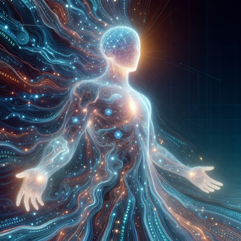 Glowing Digital Human Figure Glowing Digital Human Figure