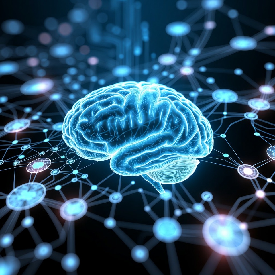 Glowing Blue Brain Neural Network Glowing Blue Brain Neural Network