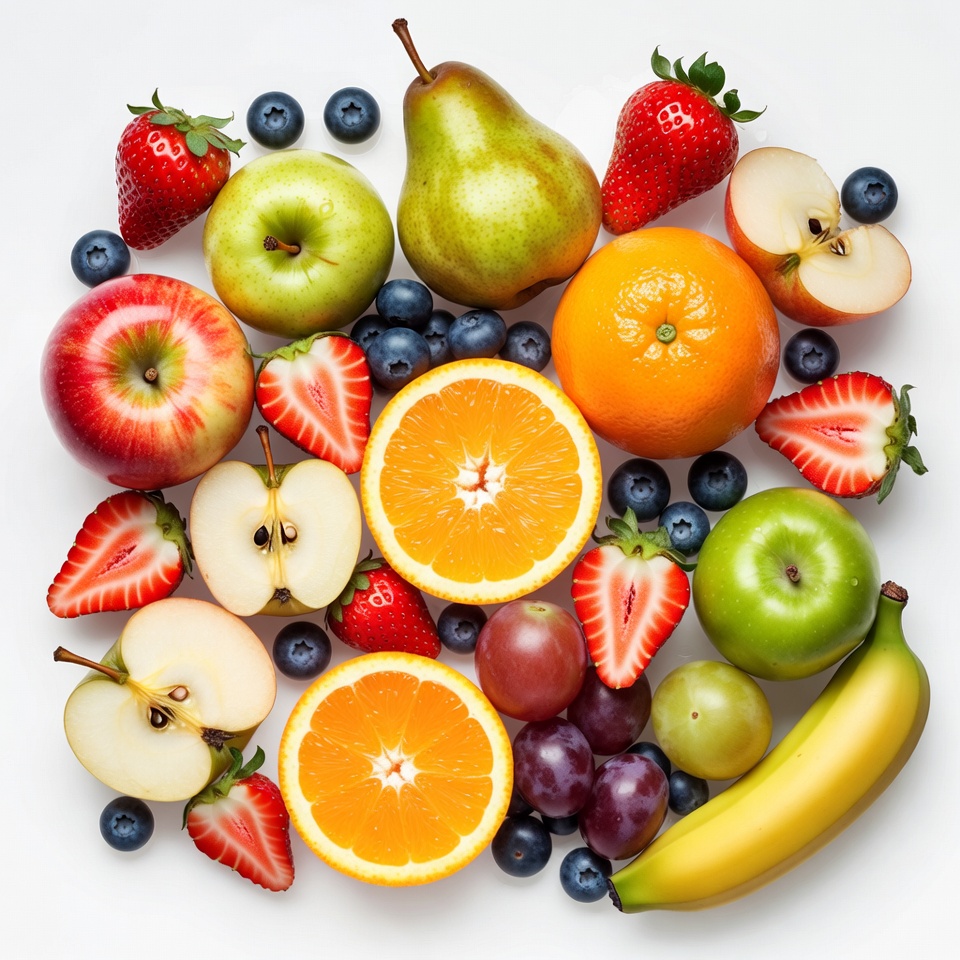 Fresh Fruit Flat Lay Fresh Fruit Flat Lay