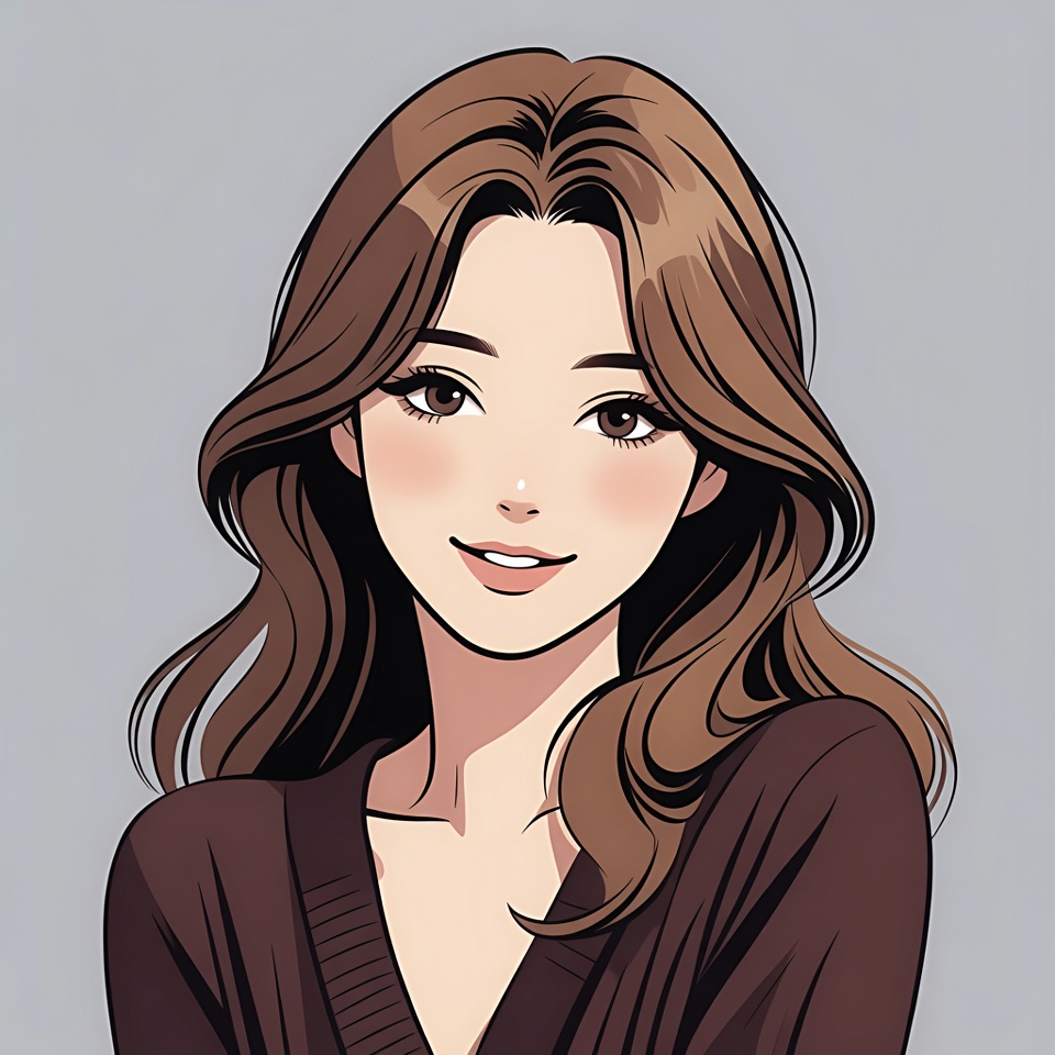 Anime girl with long brown hair Anime girl with long brown hair