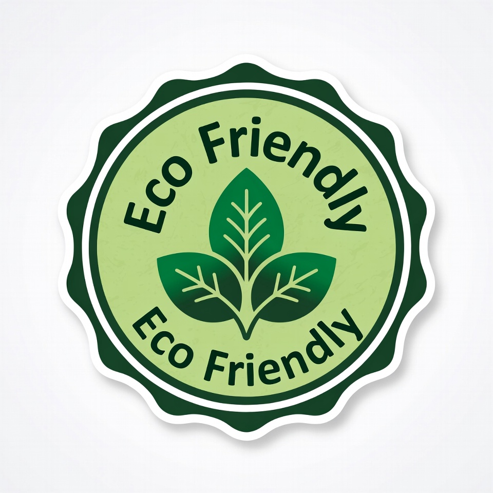Eco Friendly Green Leaf Badge Eco Friendly Green Leaf Badge