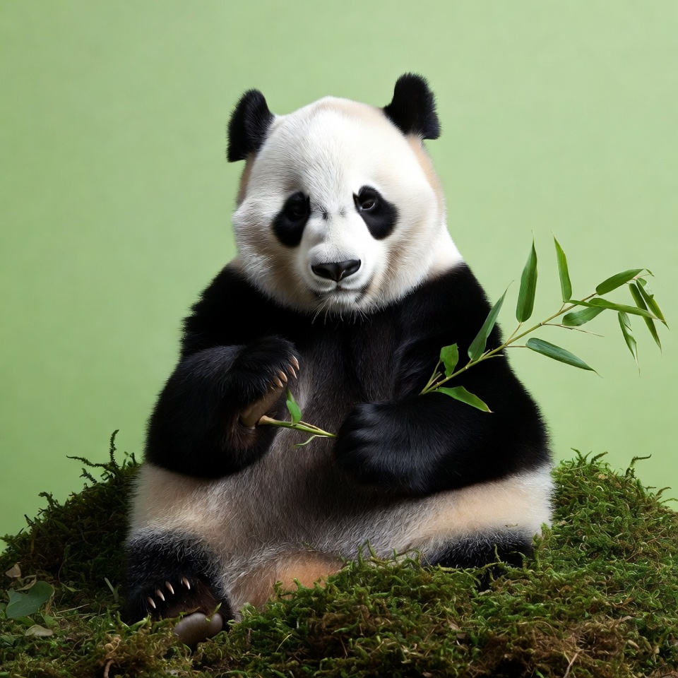 Panda holding bamboo Panda holding bamboo