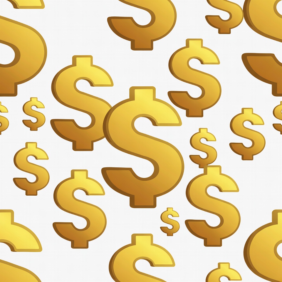 Golden Dollar Signs Pattern Golden Dollar Signs Pattern