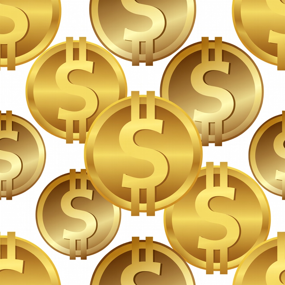 Golden Dollar Coins Seamless Pattern Golden Dollar Coins Seamless Pattern