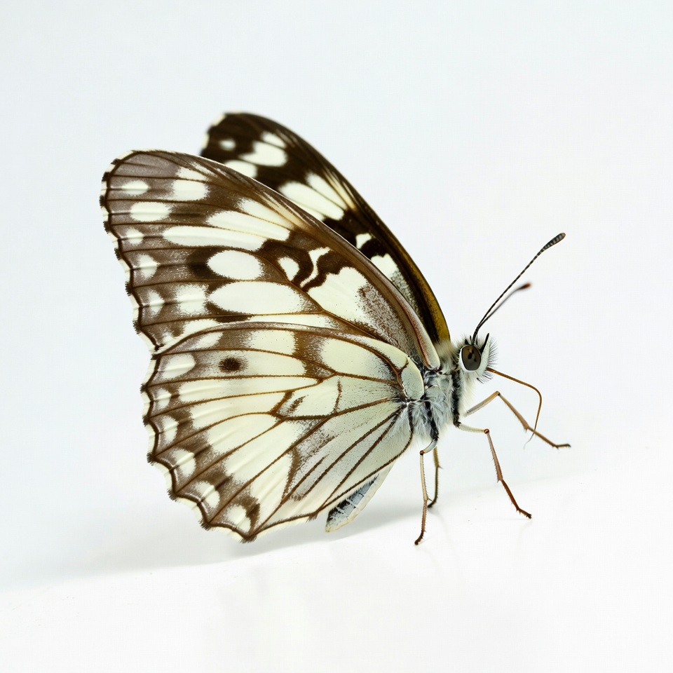 White Admiral Butterfly on White Background White Admiral Butterfly on White Background