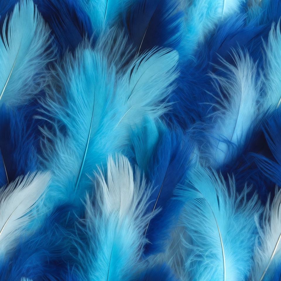 Blue Feathers Seamless Background Blue Feathers Seamless Background