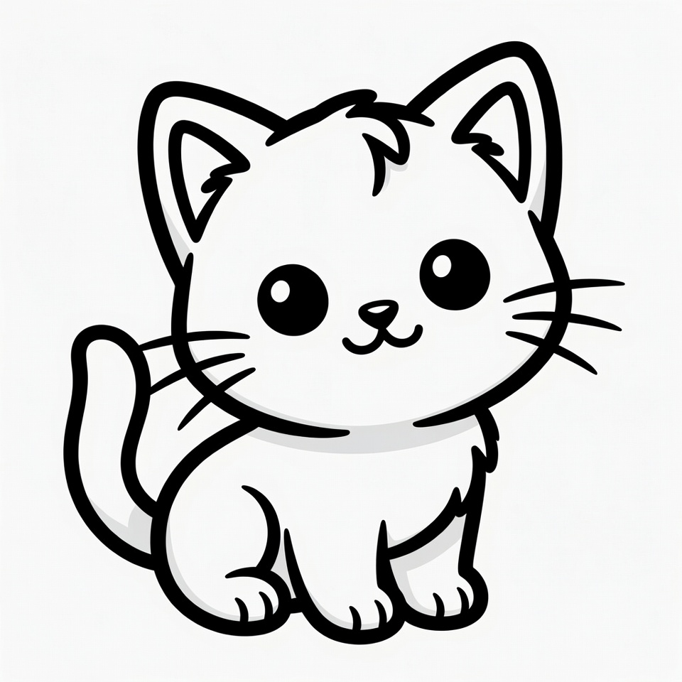 Cute kawaii kitten illustration Cute kawaii kitten illustration