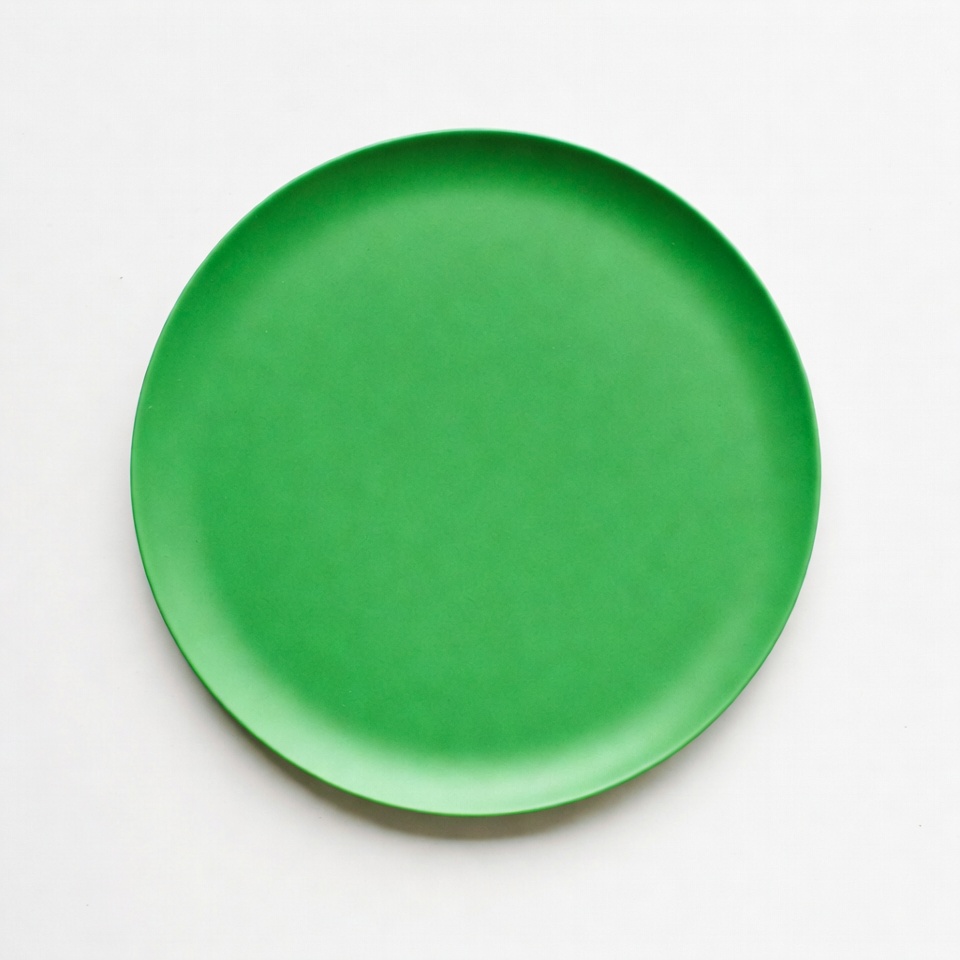 Green Plate on White Background Green Plate on White Background