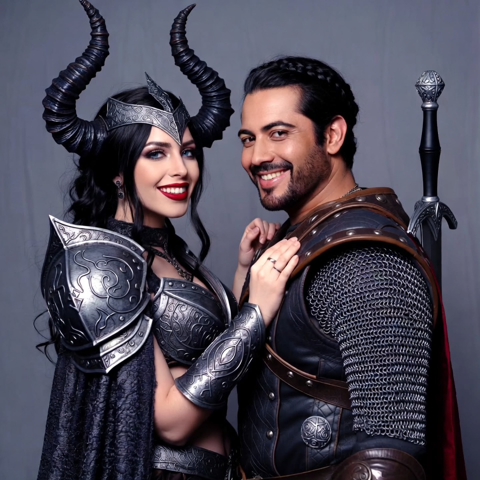 Viking Warrior Couple in Armor Viking Warrior Couple in Armor