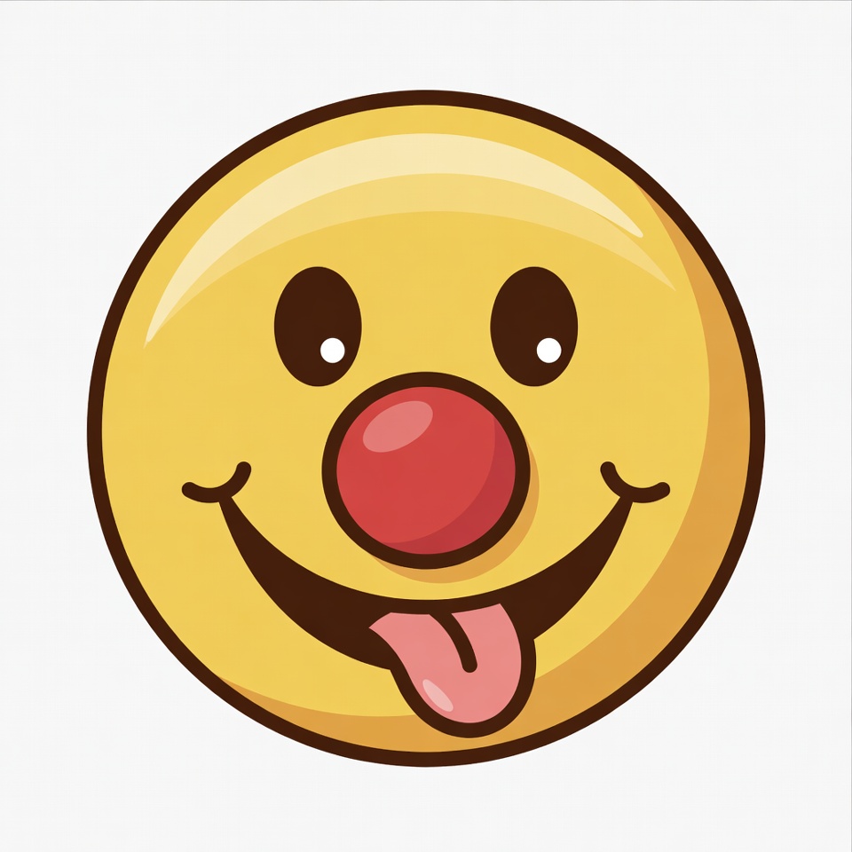 Cartoon Clown Smiley Sticking Tongue Out Cartoon Clown Smiley Sticking Tongue Out