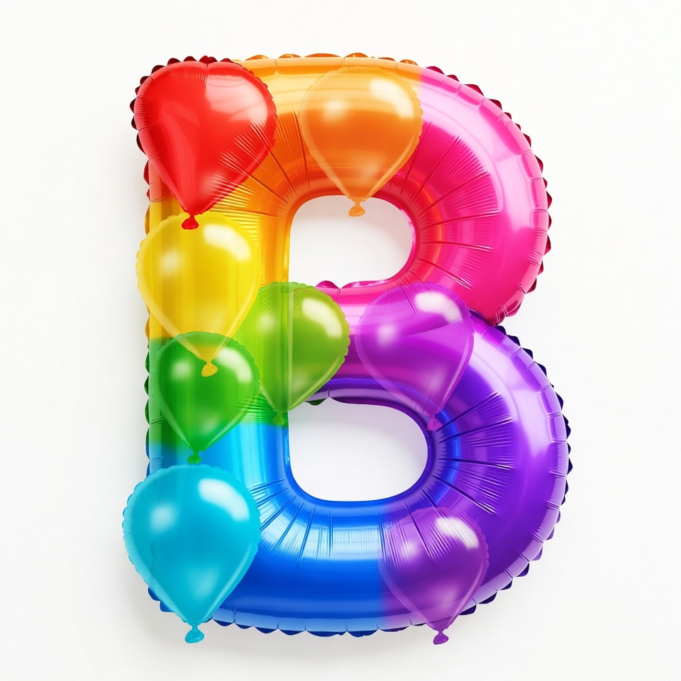 Rainbow Balloon Letter B Rainbow Balloon Letter B